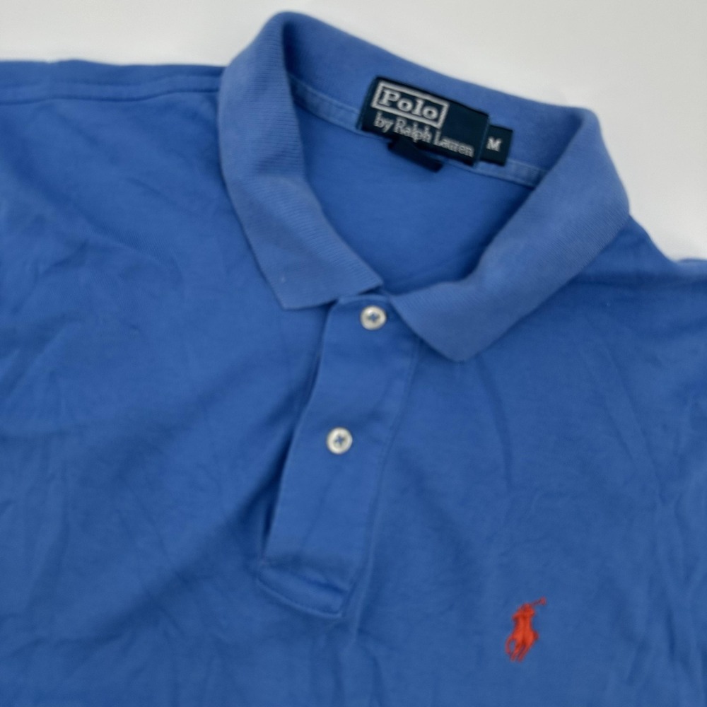 Polo by Ralph Lauren Polo Shirt Mens Medium Blue Embroidered Pony Short Sleeve‎